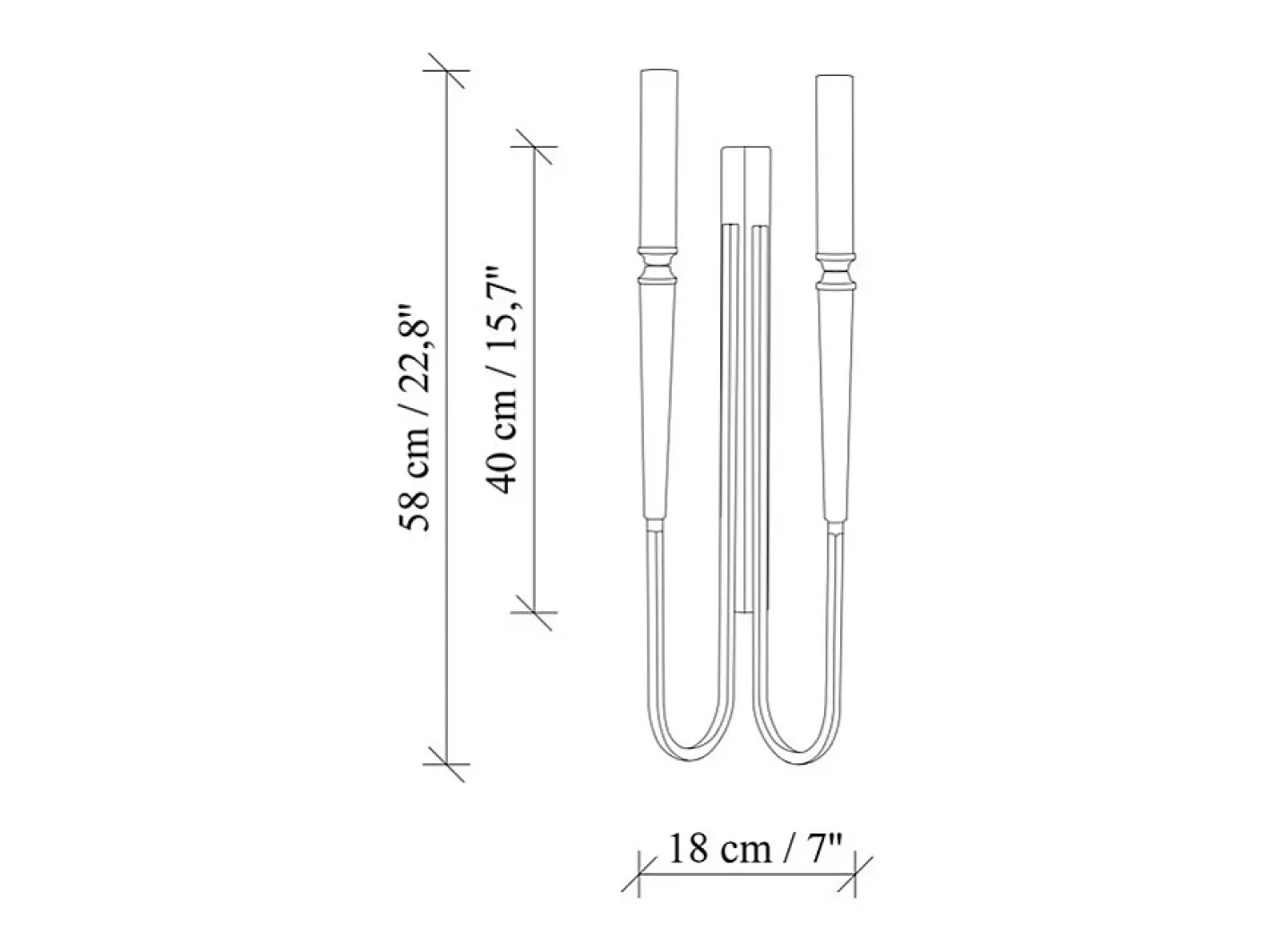 OZAIA Aplique Para Pared-Set de 2 apliques de pared estilo candelabro de metal - Dorado y negro - Alt. 58 cm - OVYLA Negro / Dorado