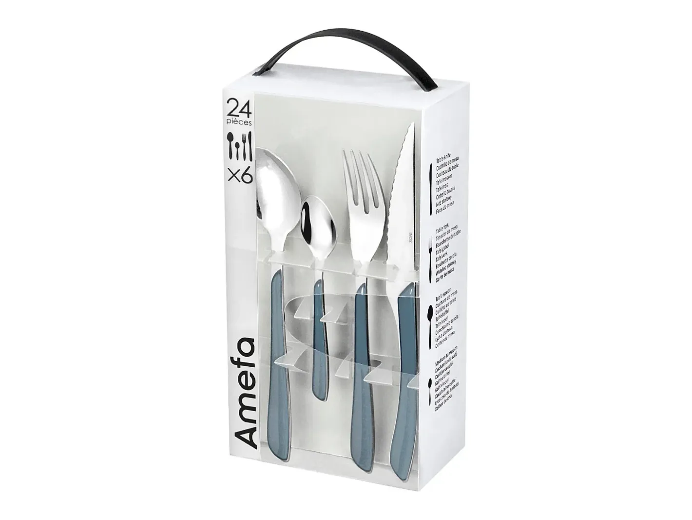 Amefa Cubierto-Set de 24 cubiertos Eclat acero inoxidable Azul