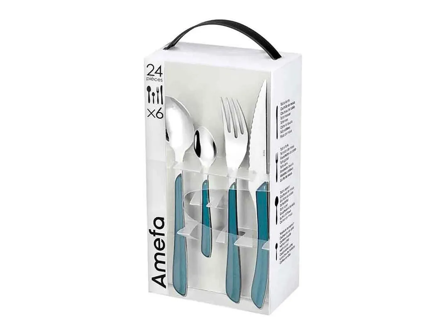 Amefa Cubierto-Set de 24 cubiertos Eclat acero inoxidable Azul