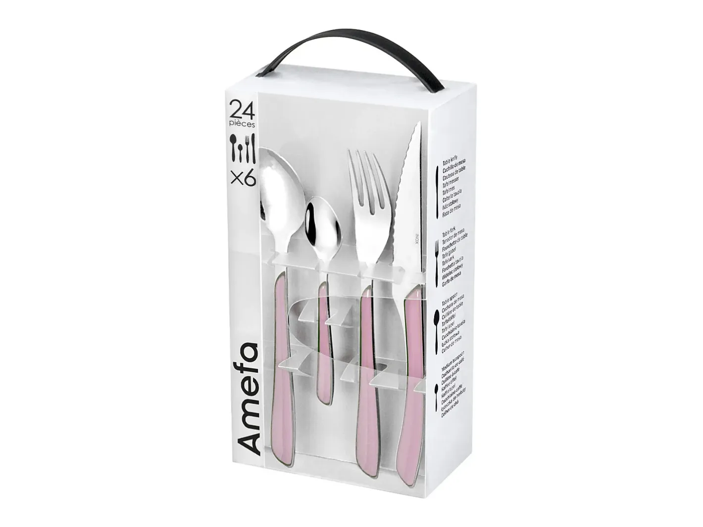 Clearance Amefa Set de 24 cubiertos Eclat acero inoxidable Rosa