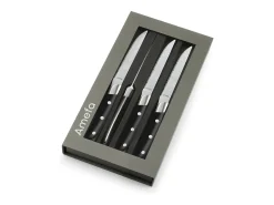 Amefa Set de 4 cuchillos de carne Achille Noir 11cm - Colección Auténtica y Resistente Negro Online
