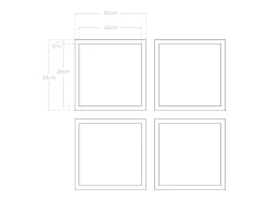DECOWOOD Set de 4 Espejo de pared - NOG - Marru00f3n Clearance
