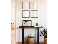 DECOWOOD Set de 4 Espejo de pared - NOG - Marru00f3n Clearance