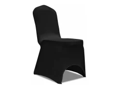 Clearance Set de 6 Fundas ajustadas para sillas, color ES655004 Negro