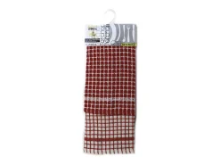 Soleil d'ocre Set de 2 paños de cocina cuadrados de ESPONJA roja Rojo Best