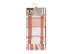 Soleil d'ocre Mantelería-Set de 2 paños de cocina en algodón PAELLA , jacquard 50x70 cm Rosa