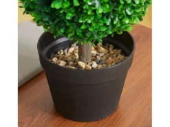 Hot Set de 2 plantas artificiales de boj, resistentes a los rayos UV con doble bola, para interior y jardín, de plástico, color (17 x 17 x 60 cm) Verde