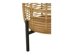 Sale Set de 2 portamacetas redondos de ratán con soporte de metal negro Zeyok Marru00f3n