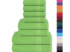 Clearance vidaxl Set de 8 toallas Ariel 360 gramos algodón Verde