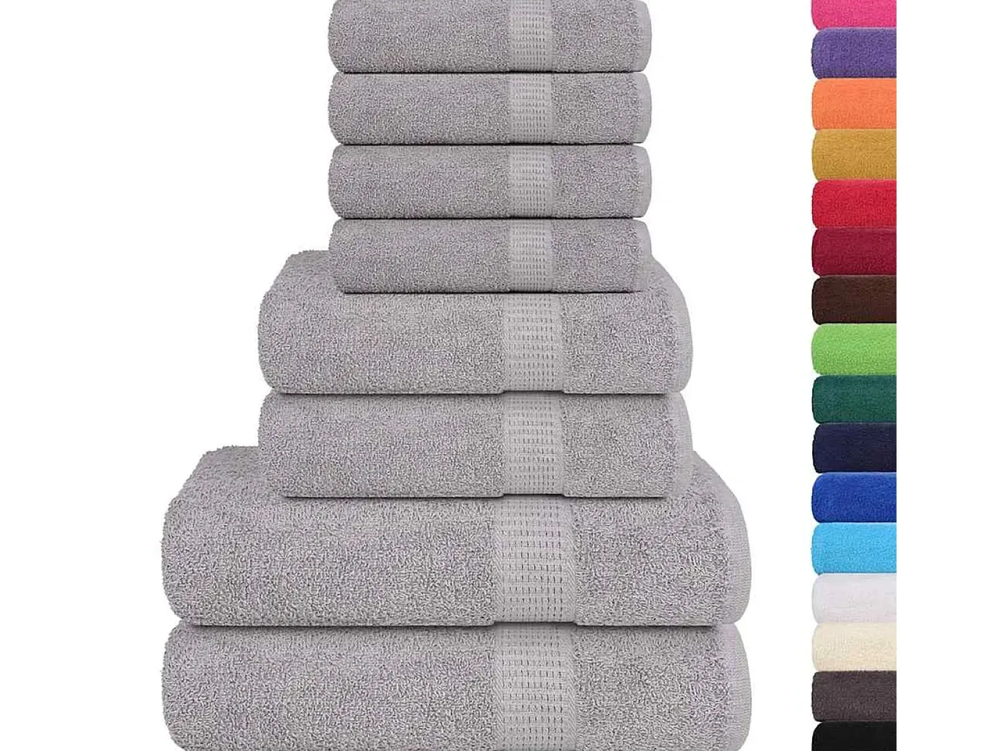 vidaxl Ropa De Cama|Textil De Baño-Set de 8 toallas Ariel 360 gramos algodón Gris