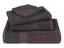vidaxl Set de 8 toallas Ariel 360 gramos antracita algodón Gris antracita New