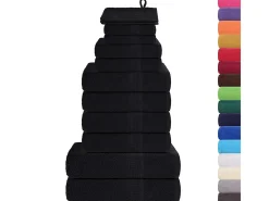 vidaxl Ropa De Cama|Textil De Baño-Set de 12 toallas Ariel 360 gramos algodón Negro