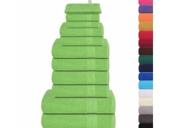 vidaxl Set de 12 toallas Ariel 360 gramos algodón Verde Hot