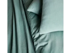 Sweeek Set de cama de gasa de algodón Verde