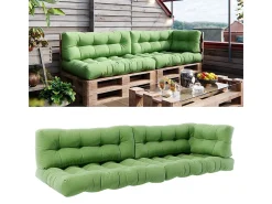 Clearance Vicco Set de cojines para paletas 120x80x15 flocken Verde