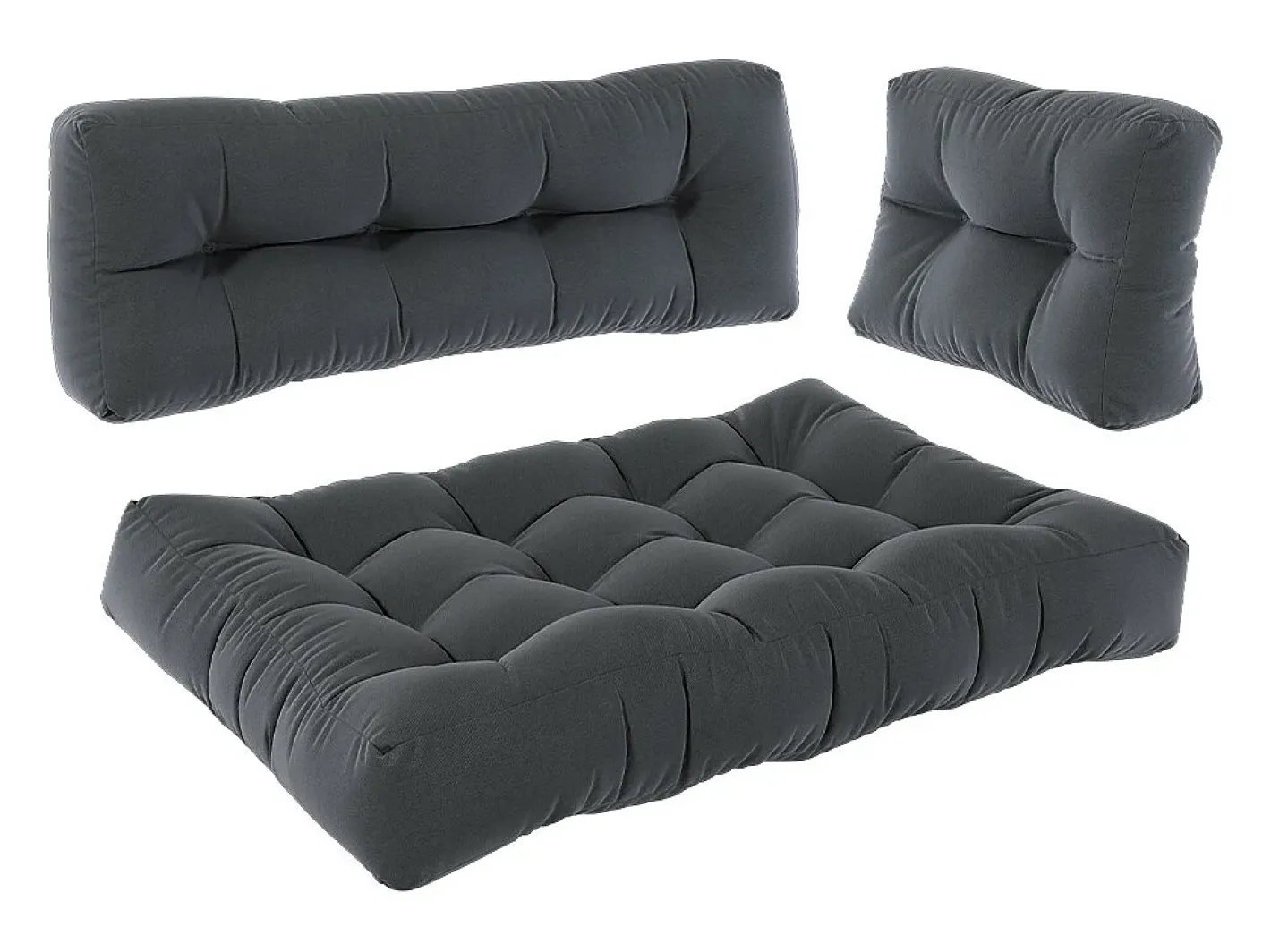 Vicco Ropa De Casa-Set de cojines para paletas antracita 120x15x80 flocken Gris antracita