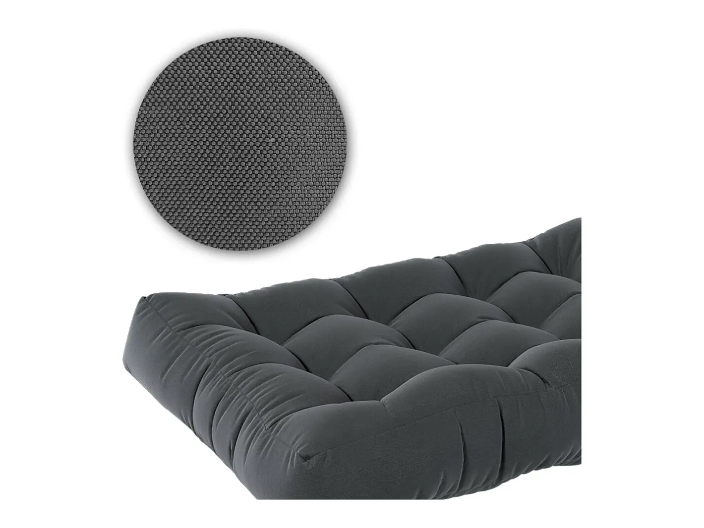 Vicco Ropa De Casa-Set de cojines para paletas antracita 120x15x80 flocken Gris antracita