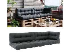 Vicco Set de cojines para paletas antracita 120x80x15 flocken Gris antracita Online