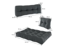 Vicco Set de cojines para paletas antracita 120x80x15 flocken Gris antracita Hot