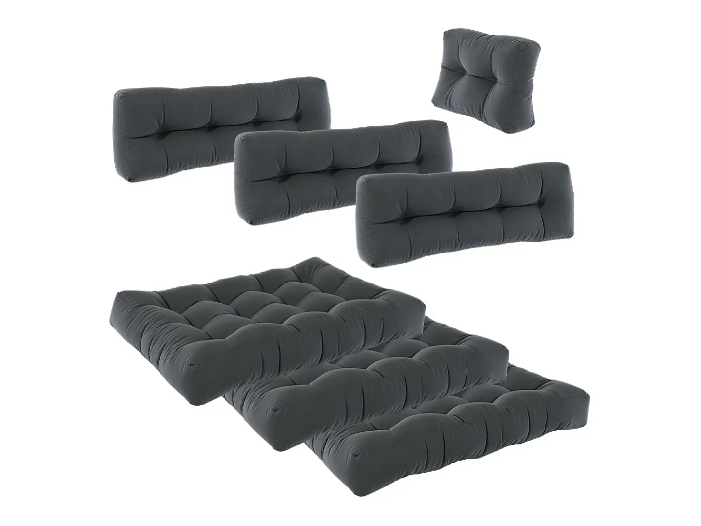 Vicco Set de cojines para paletas antracita 120x80x15 flocken Gris antracita Hot