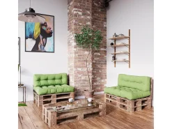Clearance Vicco Set de cojines para paletas 120x15x80 flocken Verde