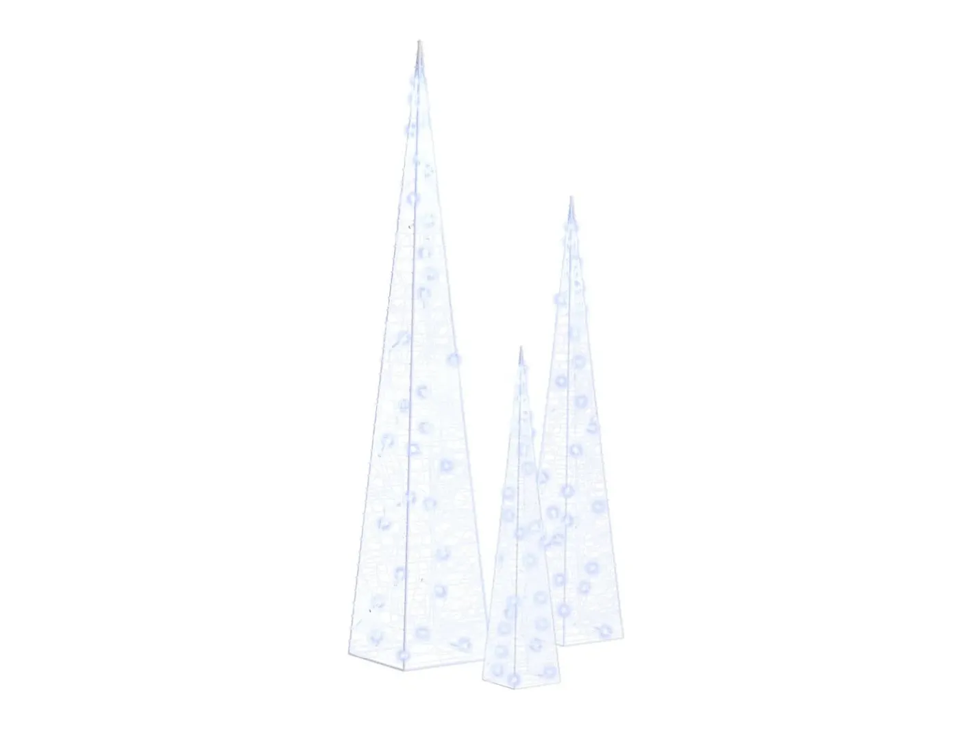 vidaxl Set de cono de luz LED decorativo acrílico 30/45/60cm Azul Discount
