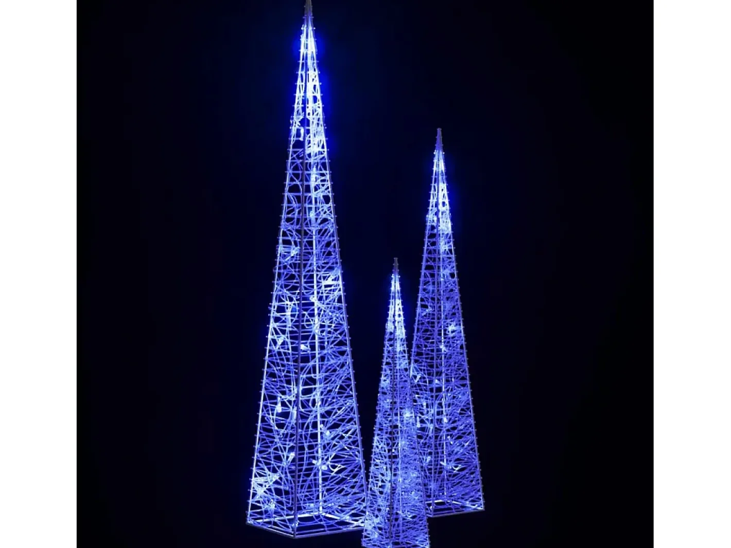 vidaxl Set de cono de luz LED decorativo acrílico 30/45/60cm Azul Discount