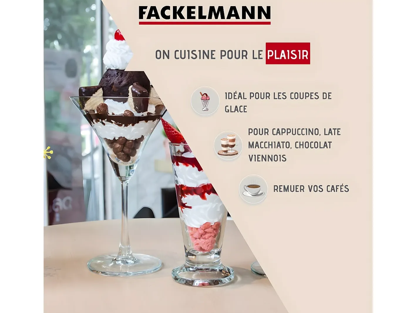 Fackelmann Cubierto-Set de Cucharas Cóctel Acero Inoxidable (19 cm) Gris