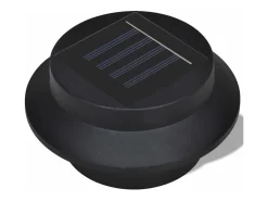 Best Set de lámparas solares de exterior para valla 6 piezas ES237011 Negro