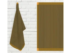 Soleil d'ocre Mantelería-Set de paños de cocina de algodón KENT antracita y amarillo, por Gris antracita
