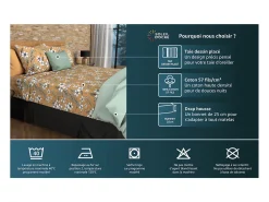 Soleil d'ocre Ropa De Cama-Set de sábanas de algodón 57 hilos 240x290 cm ESMERALDA marine Azul