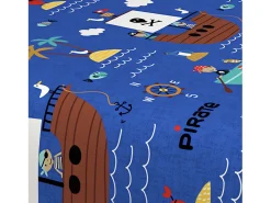 Soleil d'ocre Set de sábanas 180x290 cm PIRATAS , 100% algodón 57 hilos/cm2 Azul Outlet