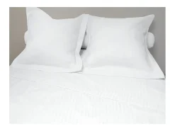 Clearance EDEN Set de tela de 4 piezas en percal satinado, color Blanco