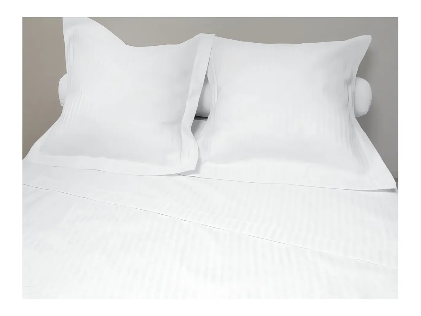 Clearance EDEN Set de tela de 4 piezas en percal satinado, color Blanco