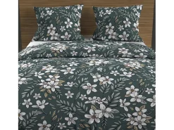Soleil d'ocre Set funda nórdica de algodón 57 hilos 240x220 cm MANON Verde
