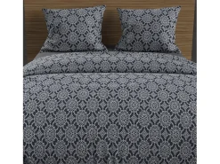 Soleil d'ocre Ropa De Cama-Set funda nórdica de algodón 57 hilos 240x220 cm ESMERALDA marine Azul