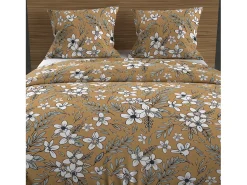 Soleil d'ocre Set funda nórdica de algodón 57 hilos 240x220 cm MANON camel Topo Outlet