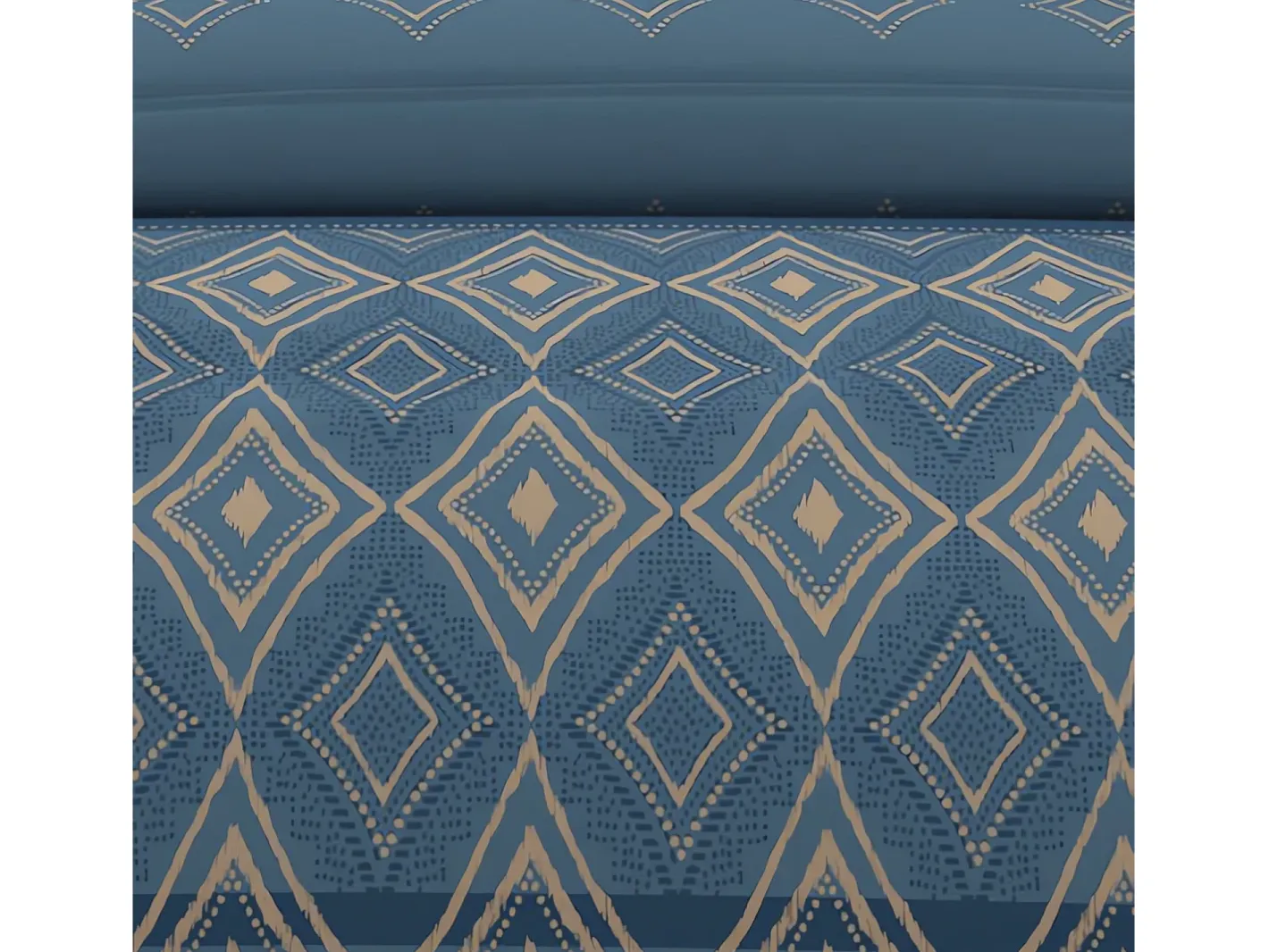 Soleil d'ocre Ropa De Cama-Set funda nórdica de algodón 57 hilos 240x220 cm ETHNO blue Azul