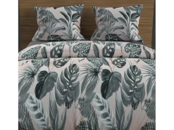 Soleil d'ocre Ropa De Cama-Set funda nórdica de algodón 57 hilos 260x240 cm TROPIC green Verde
