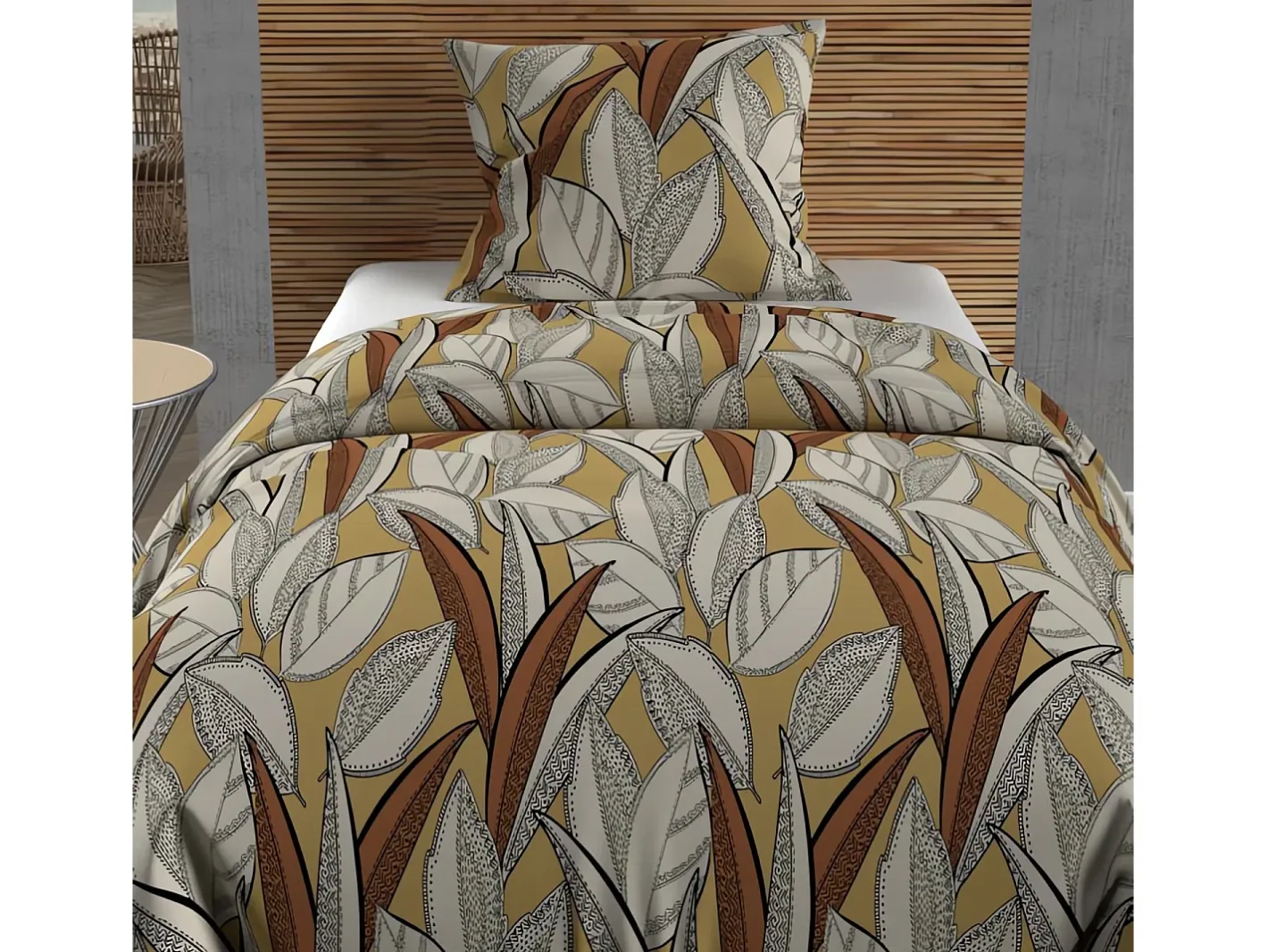 Hot Soleil d'ocre Set funda nórdica de algodón 57 hilos 140x200 cm mostaza TOGO Amarillo