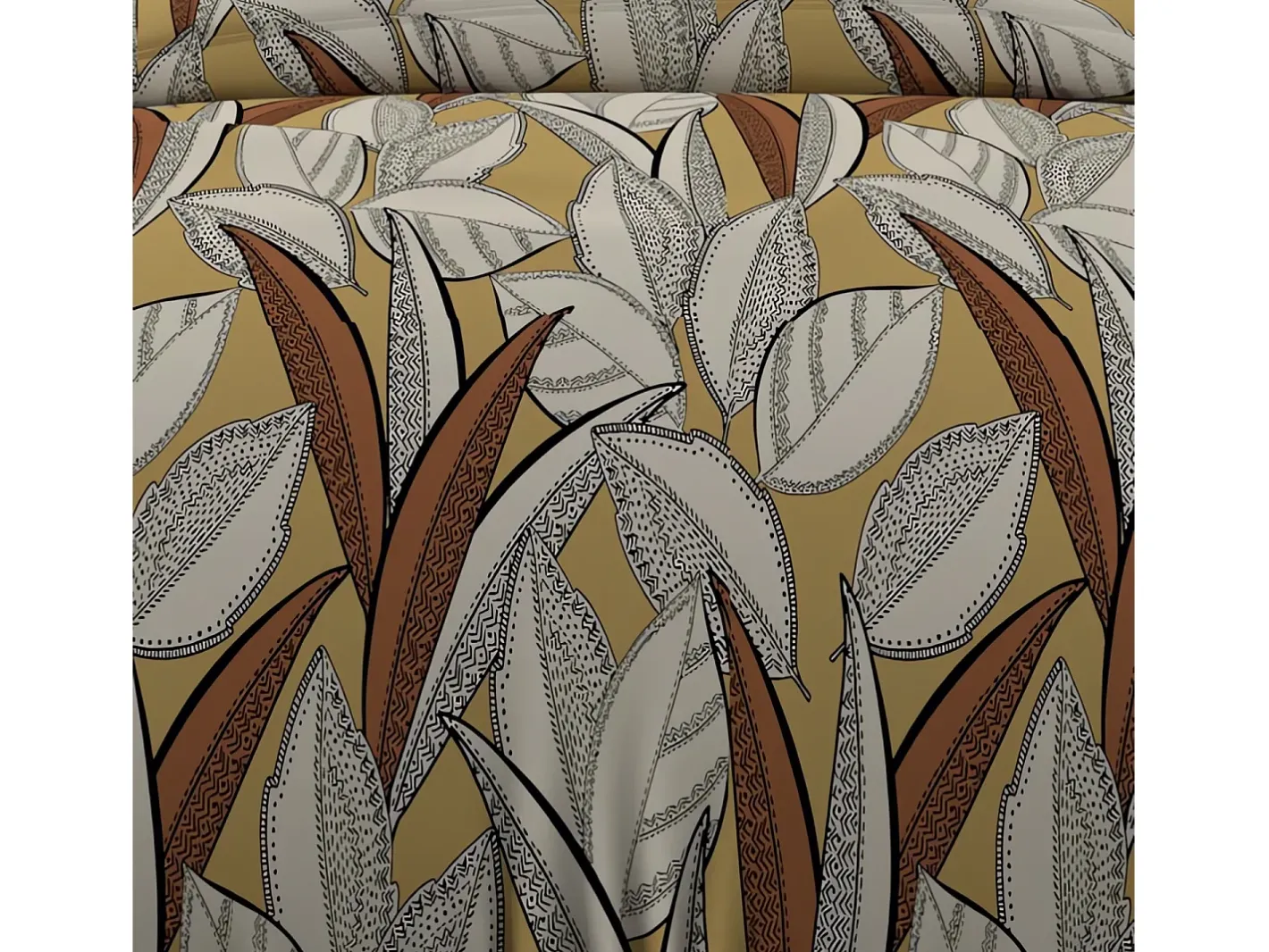 Hot Soleil d'ocre Set funda nórdica de algodón 57 hilos 140x200 cm mostaza TOGO Amarillo