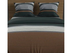 Soleil d'ocre Set funda nórdica de algodón 57 hilos 260x240 cm THALES Ladrillo Rojo Online