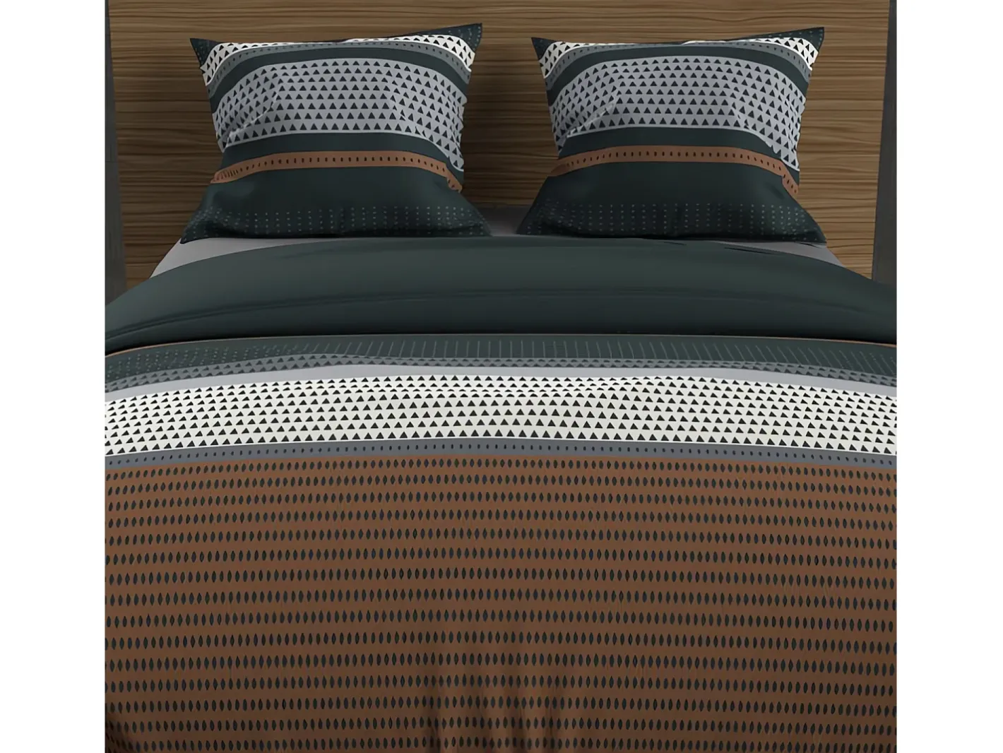 Soleil d'ocre Set funda nórdica de algodón 57 hilos 260x240 cm THALES Ladrillo Rojo Online