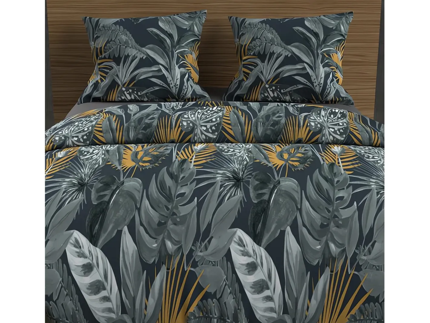 Soleil d'ocre Ropa De Cama-Set funda nórdica de algodón 57 hilos 240x220 cm TROPIC blue Azul