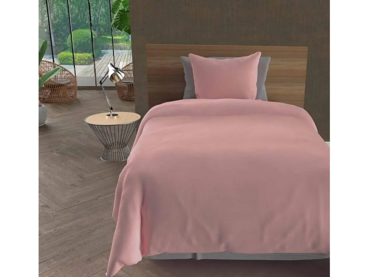 Soleil d'ocre Ropa De Cama-Set funda nórdica de microfibra lavada 260x240 cm BOHEME viejo, por Intemporel Rosa