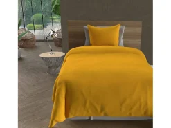 Hot Soleil d'ocre Set funda nórdica de microfibra lavada 260x240 cm BOHEME mostaza, por Intemporel Amarillo claro