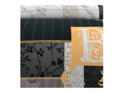 Outlet Soleil d'ocre Set funda nórdica dibujo colocado 240X220 cm WILLIAM, 100% algodón 57 hilos/cm2 Blanco