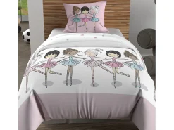 Soleil d'ocre Ropa De Cama-Set funda nórdica 140x200 cm DANCERS , 100% algodón 57 hilos/cm2 Rosa