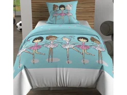 Outlet Soleil d'ocre Set funda nórdica 140x200 cm DANCERS , 100% algodón 57 hilos/cm2, Azul