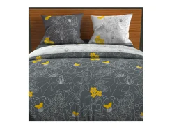Soleil d'ocre Ropa De Cama-Set Funda nórdica 240X220 cm LISA Antracita 57 hilos/cm2 Gris antracita